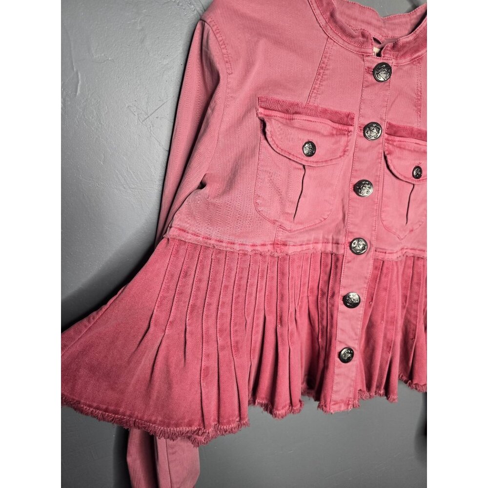 Free People Cassidy Jacket Military Romantic Grunge Large - Picture 6 of 15
